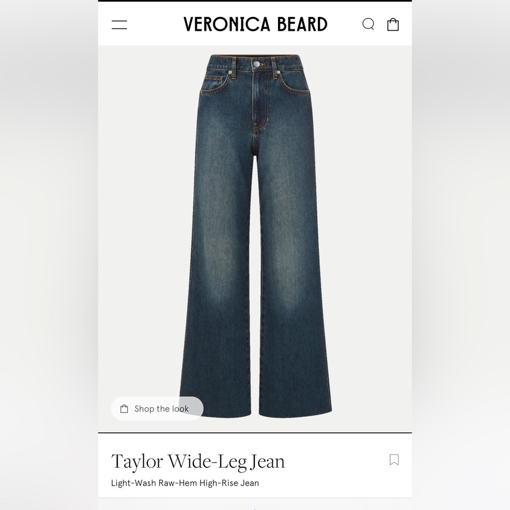 Veronica Beard Taylor relaxed wide-leg jeans